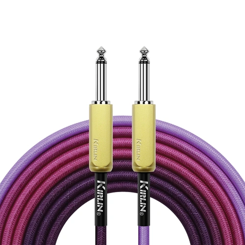 Kirlin 10FT Gradient Instrument Cable Purple with 1/4" Mono Plugs and 22-Gauge Copper Conductor