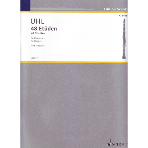 UHL 48 Studies Book 1 for Clarinet by Alfred Uhl, 32 Pages, Schott Music