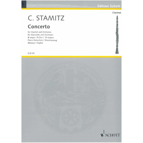 Stamitz - Concerto No. 2 in B Flat for Clarinet and Piano, Schott Music, 31 Pages