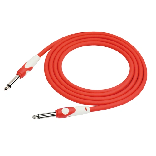 Kirlin 20ft Red Lightgear Instrument Cable KLGI201RD-20, 1/4" Mono Plug, 20 Gauge, PVC Jacket, 90% Spiral Shielding, Limited Lifetime Warranty