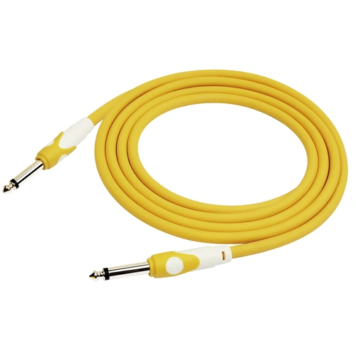 Kirlin 20ft Yellow Lightgear Instrument Cable KLGI201YE-20 1/4" Mono Plug 20 Gauge PVC Jacket 90% Shielding