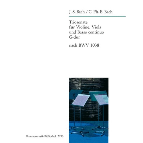 Trio Sonata G Based On Bwv 1038 Violin Viola Bc Sc/Pt Book
