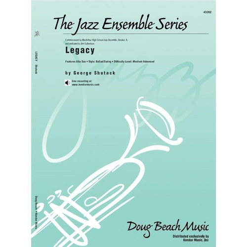 Legacy Jazz Ensemble Chart for Alto Sax Soloist - Duration 6:00