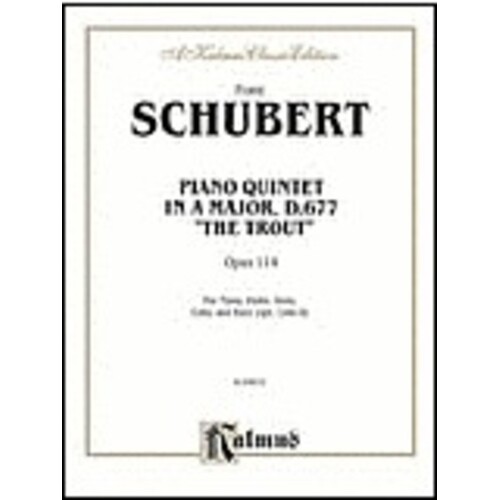 Trout Quintet Op 114 Piano Violin Viola Vc Double Bass Book