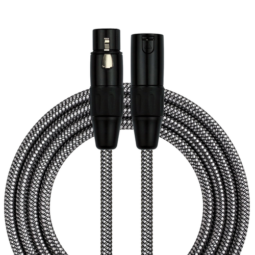 Kirlin 30ft XLR Male to XLR Female Microphone Cable, Woven Jacket, 20 Gauge, 90% Spiral Shielding, Limited Lifetime Warranty