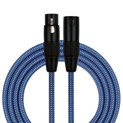 Kirlin 20ft Woven Blue XLR Male to XLR Female Microphone Cable KMWC270PBBLA-20