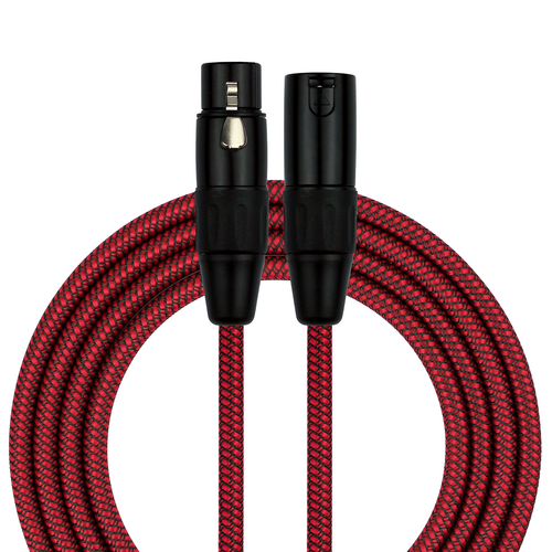 Kirlin 20ft Entry Woven Red XLR Male to XLR Female Microphone Cable [KMWC270PBRDA-20]