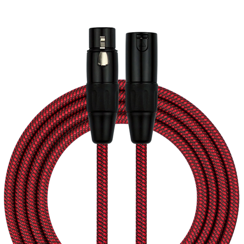 Kirlin 20ft Woven Red XLR Male to XLR Female Microphone Cable KMWC270PBRDA-20