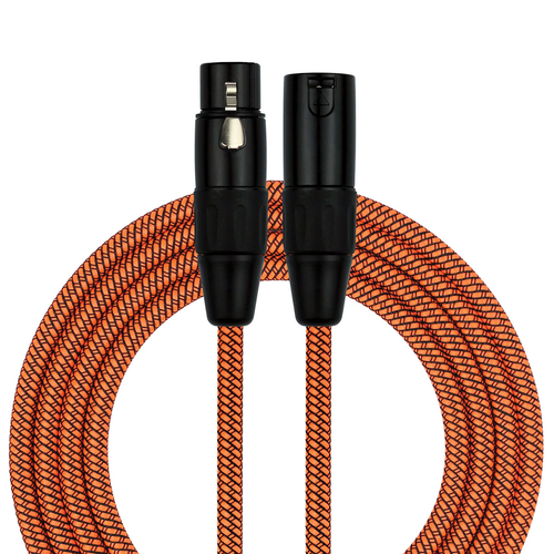Kirlin 20ft Entry Woven Orange XLR Male to XLR Female Microphone Cable [KMWC270PORA-20]