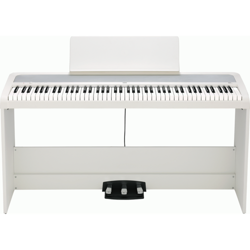 Korg B2 Plus 88 Note Weighted Digital Piano with Stand Pack - White