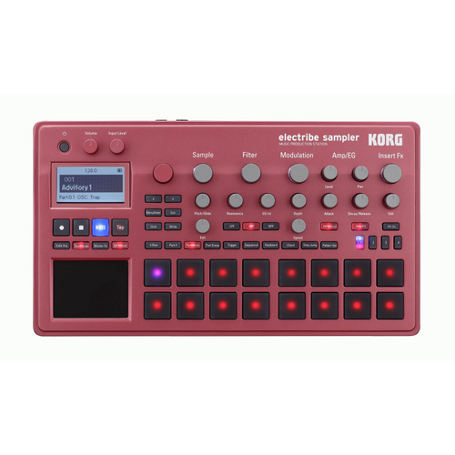 Korg Electribe 2 Sampler Red - Sample-Based Production Machine with Pattern Chain Function and Live Performance Capabilities