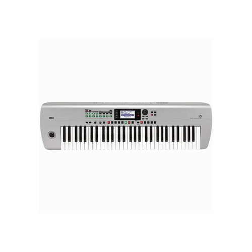 Korg i3 61-Key Music Workstation - Silver, 800 Sounds, 64 Voices Polyphony, 270 Styles, 16-Track Sequencer, Battery Operable