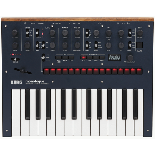 Korg Monologue Analog Synthesizer - 25-Key, Fully Programmable, Monophonic, Multi-Color Options