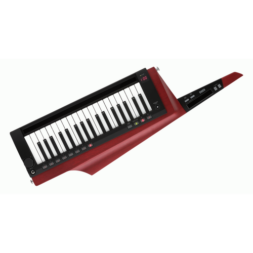 KORG RK-100S2 37 Note Keytar Synth in Red with Artisanal Wooden Body and 200 Stage-Ready Presets