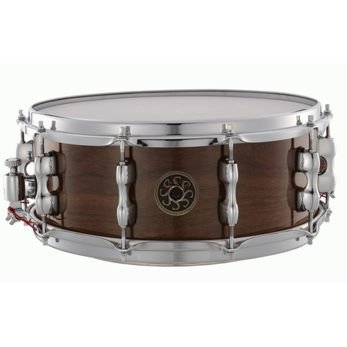 Sakae Osaka Heritage Japan Custom 14 x 5.5 Snare Drum - Walnut, 7 Ply 7.2mm Shell, Ultra High-Carbon Wires, Mighty Halo Hoops, Diecast Lugs