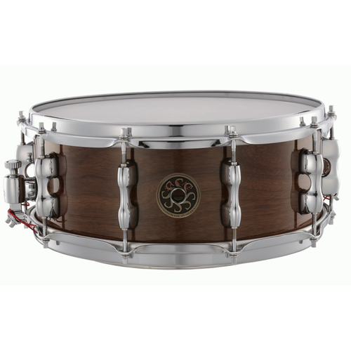 Sakae Osaka Heritage Custom 14 x 5.5 Snare Drum - Walnut, 7 Ply, Ultra High-Carbon Wires, Mighty Halo Hoops, Diecast Lugs, Easy Tension Strainer