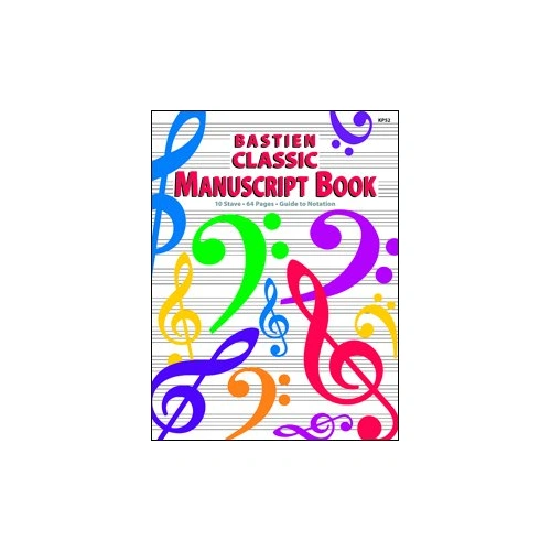 Bastien Classic Manuscript Book 10 Staves 64 Pages