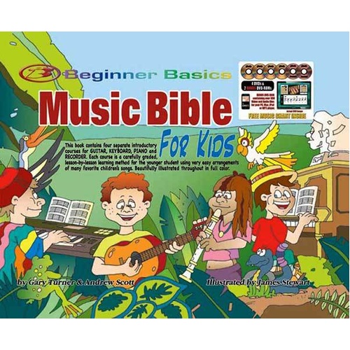 Beginner Basics Music Bible for Kids: Guitar, Keyboard, Piano, Recorder Book/DVD Set