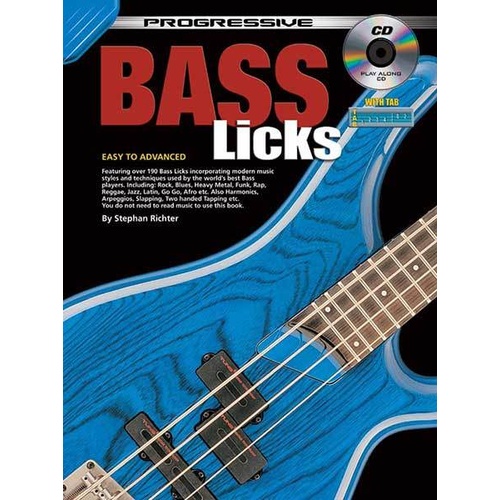 Progressive Bass Licks Book with CD