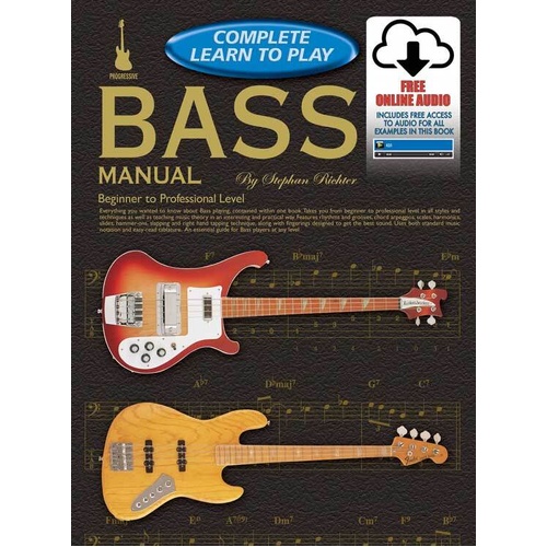 Progressive Complete Learn To Play Bass Manual with Online Audio Access