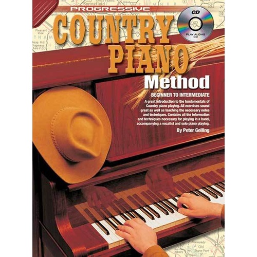 Progressive Country Piano Method Book with CD - Beginner Lessons, Chords, Exercises, and Techniques for Learning Country Piano