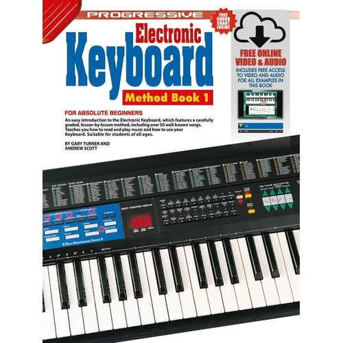 Progressive Electronic Keyboard Method Book 1 with Keyboard Stickers