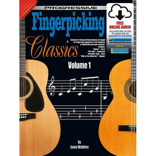 Progressive Fingerpicking Classics Vol 1 Book with CD for Classical Guitar