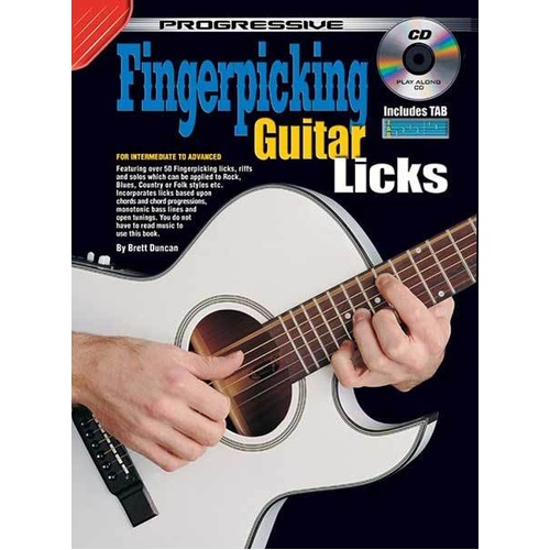 Progressive Fingerpicking Guitar Licks Book with CD
