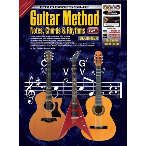 Progressive Guitar Method: Notes, Chords & Rhythms Book with 2 DVDs, CD, DVD-ROM, and Poster