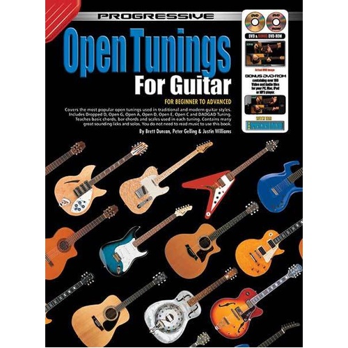 Progressive Open Tunings for Guitar Book/DVD with Lesson-by-Lesson Tutorials, Exercises, and Free Chord Poster