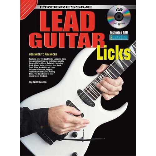 Progressive Lead Guitar Licks Book with CD