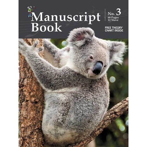 Progressive Manuscript Book 3 - A4 Size, 48 Pages, 12 Stave with Free Theory Chart