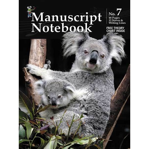 Progressive Manuscript Book 7 - 48 Pages, 12 Stave Notebook with Interleaved Pages and Free Theory Chart