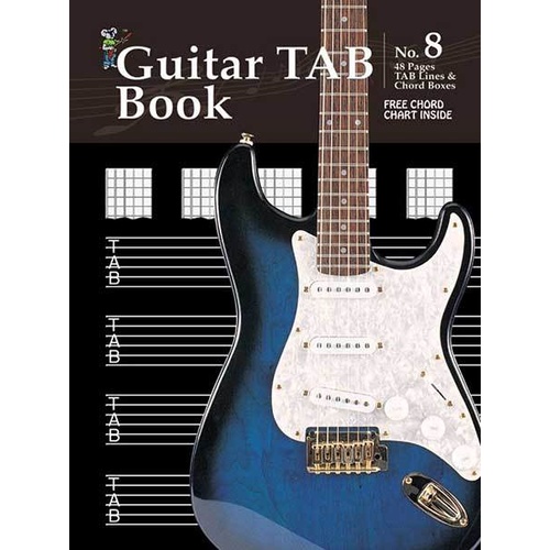 Progressive Manuscript Book 8 Guitar TAB. 48-Pages/Tab Lines/Chord Boxes Book