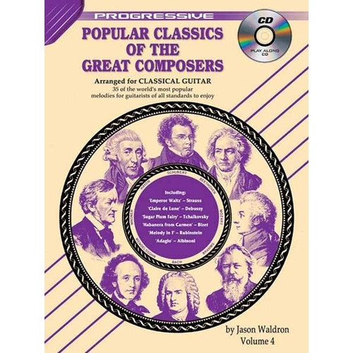 Progressive Popular Classics of the Great Composers Volume 4 Book with CD for Classical Guitar
