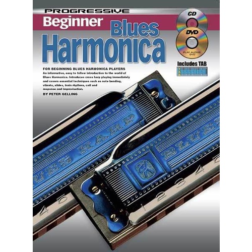 Progressive Beginner Blues Harmonica Book/CD/DVD Book