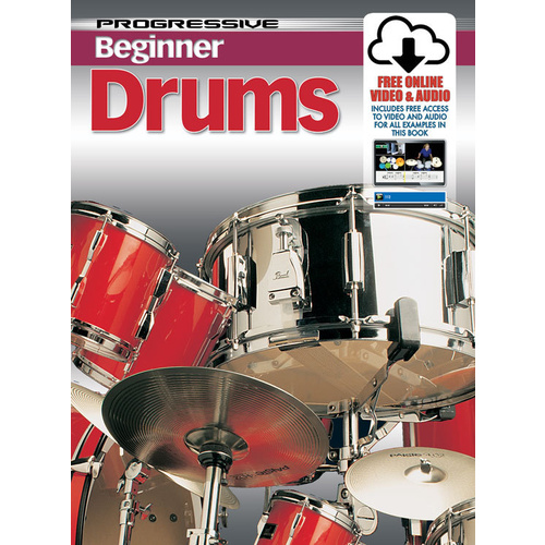 Progressive Beginner Drums Book/Online Video And Audio Book