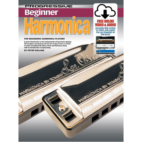 Progressive Beginner Harmonica Book with Online Video & Audio Access