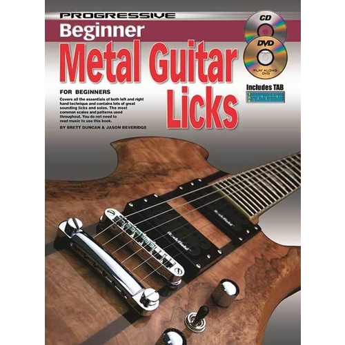 Progressive Beginner Metal Guitar Licks Book/CD/DVD Book