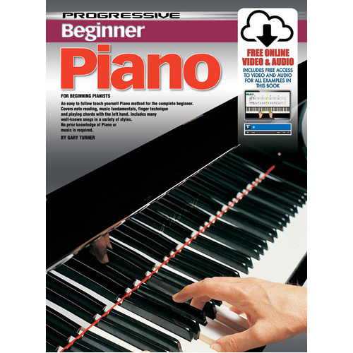Progressive Beginner Piano Book with Online Video & Audio Access