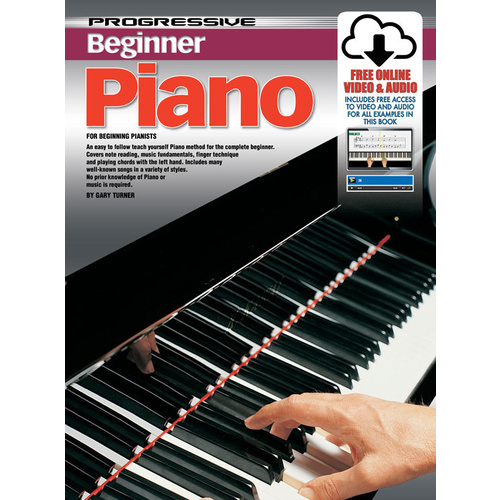 Progressive Beginner Piano Book/Online Video And Audio Book