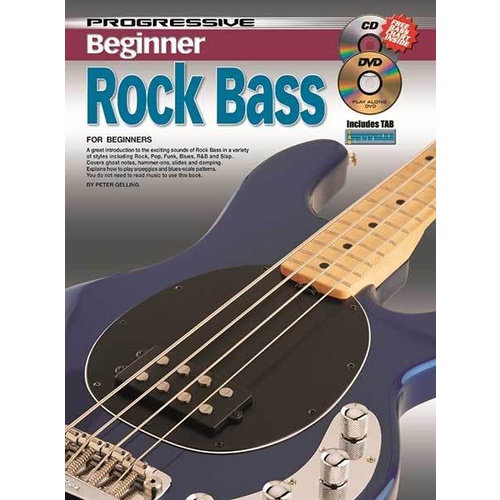 Progressive Beginner Rock Bass Book/CD/DVD Book