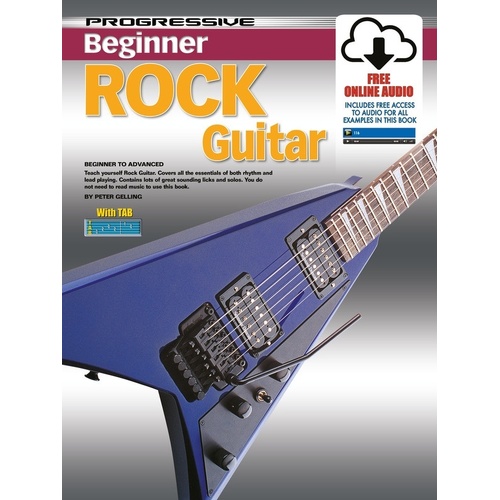 Progressive Beginner Rock Guitar Book with Online Audio Access