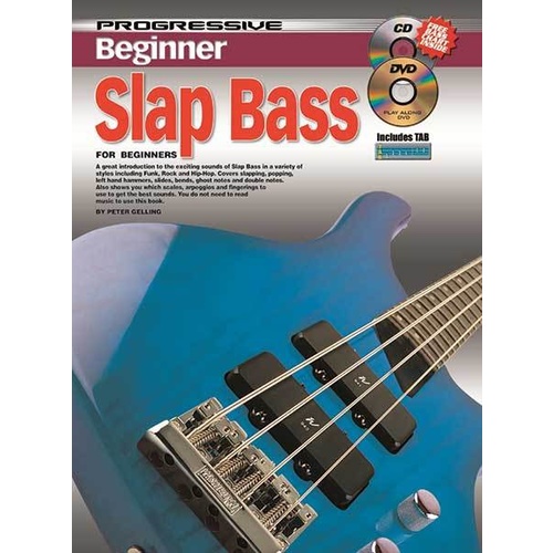 Progressive Beginner Slap Bass Book/CD/DVD Book