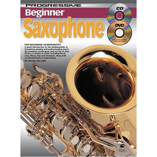 Progressive Beginner Saxophone Book & DVD with Lessons, Exercises, Music Scores, and Saxophone Animation