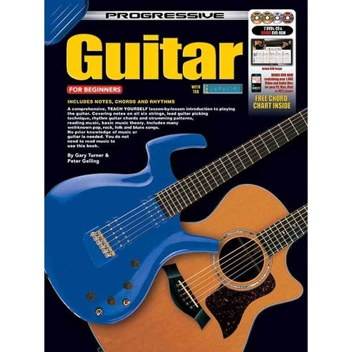 Progressive Guitar for Beginners Book with 2 DVDs, CD, DVD-ROM and Poster