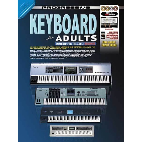 Progressive Keyboard for Adults Book/CD/DVD(2)/DVD-Rom with Step-by-Step Lessons