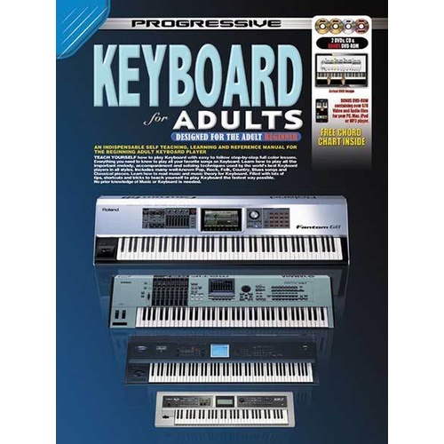 Progressive Keyboard For Adults Book/CD/DVD(2)/DVD-Rom Book