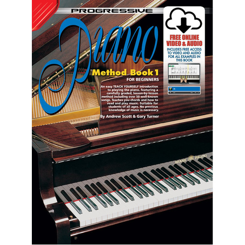 Progressive Piano Method Book 1 with Online Video & Audio Access
