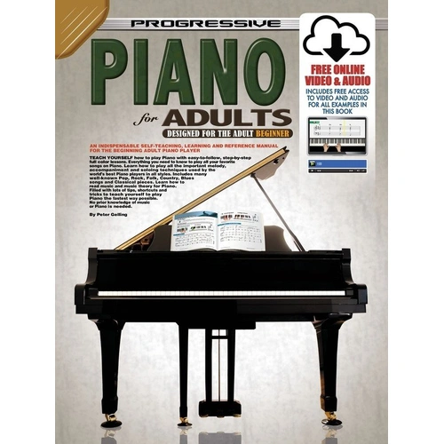 Progressive Piano for Adults Book by Learn To Play Publishing - 140 Pages, Full Color Lessons, Learn Melody, Accompaniment & Music Theory